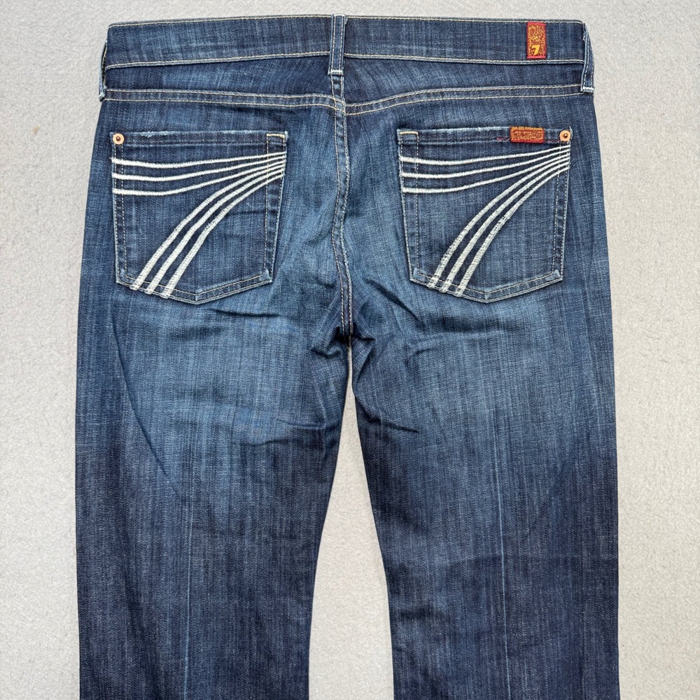 7 For All Mankind Dark Blue Wide Leg Jeans